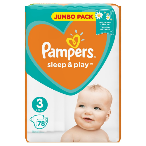 Подгузники Pampers Sleep & Play Midi 6-10 кг 78 шт