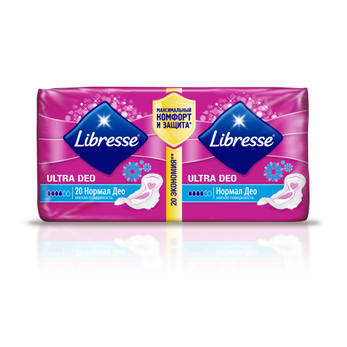 Гигиенические прокладки Libresse Ultra Normal Deo с мягкой поверхностью, 20 шт