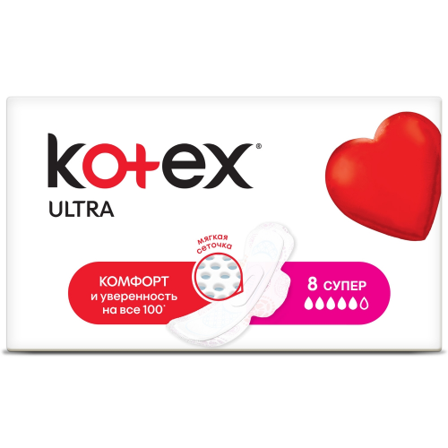 Kotex прокладки ультра сетч супер, 8 шт