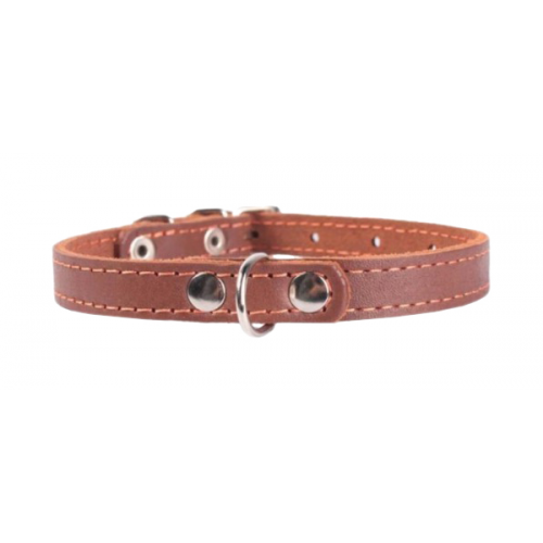 Ошейник для собак Collar, кожаный, одинарный, коричневый, 38-50 см x 25 мм