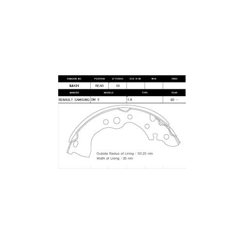 Колодки тормозные SANGSIN SA131 NISSAN ALMERA CLASSIC задние