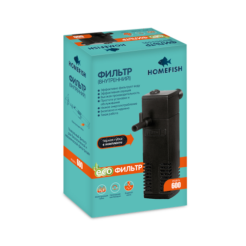 Фильтр для аквариума внутренний Home-Fish AP-600, 300 л/ч, 4 Вт