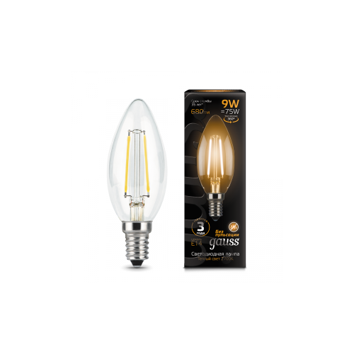 СВЕТОДИОДНАЯ ЛАМПА GAUSS LED E14 9ВТ ТЕПЛЫЙ 103801109