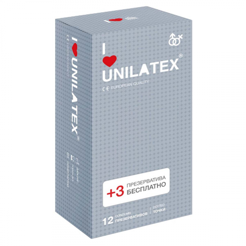 Презервативы Unilatex Dotted 12+3 шт