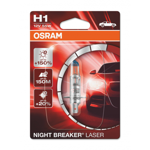 Лампа H1 12v (55w) Night Breaker Laser, 1шт, Блистер OSRAM арт. 64150NL-01B