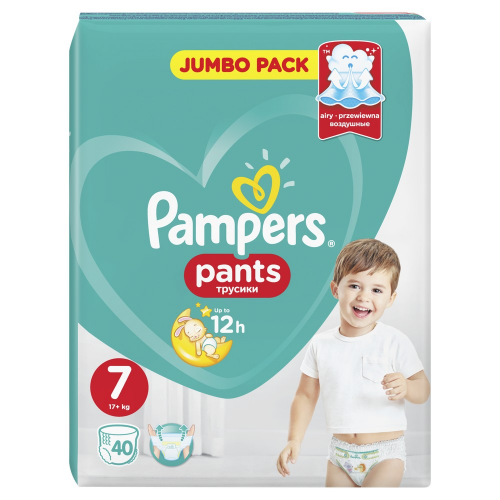 Трусики Pampers Pants 17+ кг, размер 7, 40 шт