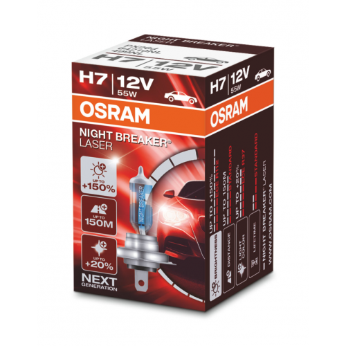Лампа H7 12v (55w) Night Breaker Laser, 1шт, Картон OSRAM арт. 64210NL