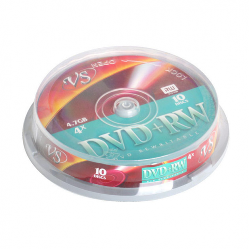 Диск DVD-RW VS 4.7Gb 4x 10шт Cake Box