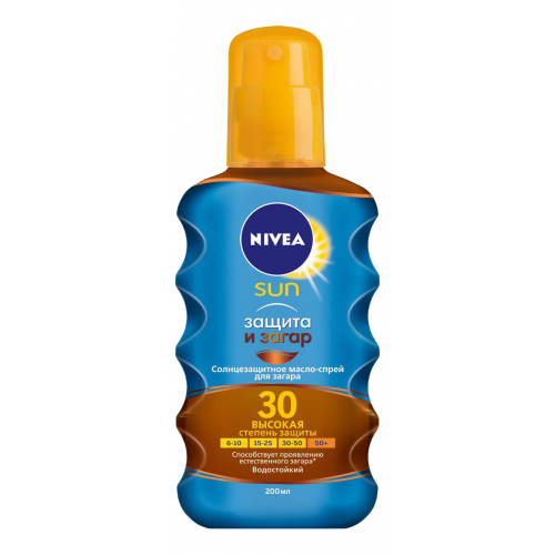 Масло для загара Nivea Sun Защита и загар SPF30, 200 мл