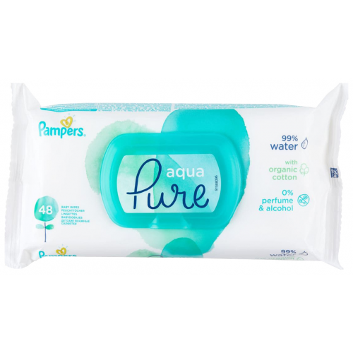 Влажные салфетки Pampers для детей Aqua Pure Белый, 96 шт