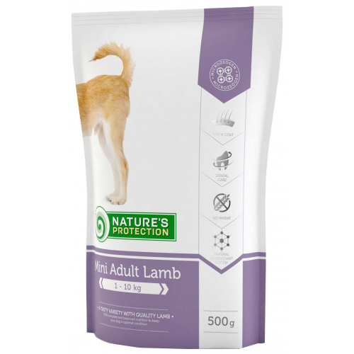 Сухой корм для собак Nature’s Protection Mini Adult, для мелких пород, ягненок, 1кг