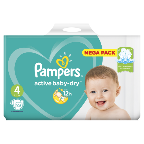 Подгузники Pampers Active Baby-Dry Maxi (9-14 кг) 106 шт