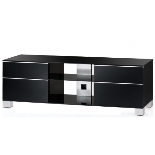 Тумба под телевизор приставная SONOROUS MD 9340-B-INX-BLK 140х44х49 см, черный