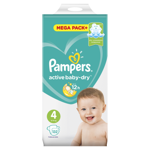 Подгузники Pampers Active Baby-Dry Maxi (9-14 кг) 132 шт