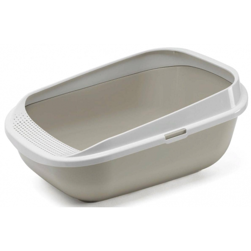 Лоток для кошек MODERNA Comfy Step с высоким бортом, серый, 57 х 42 х 25 см