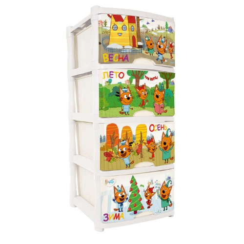 Детский комод Plastic Centre Три Кота Обучайка 48х41х94,5 см