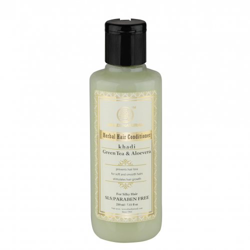 Кондиционер для волос Khadi Natural "Зеленый чай и Алоэ вера" - без парабенов, 210 мл