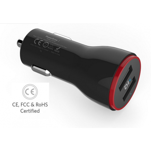 Автомобильное зарядное устройство Anker 24 Вт Dual USB PowerDrive 2 черный лак