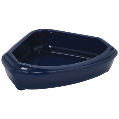 Лоток для кошек MODERNA Corner Tray с высоким бортом, синий, 55 х 45 х 13 см