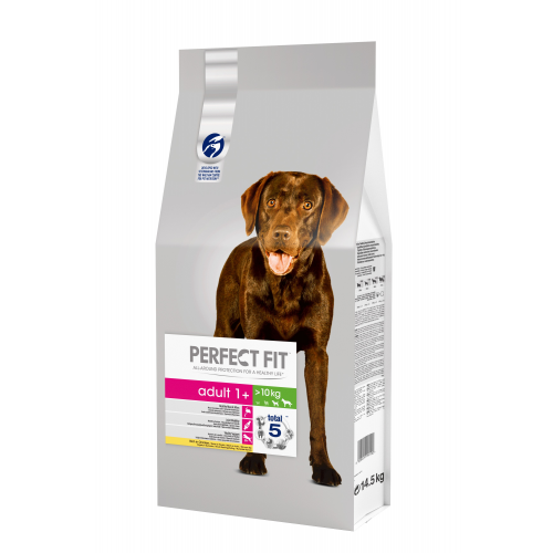 Сухой корм для собак Perfect Fit Adult, для средних и крупных пород, курица, 14,5кг