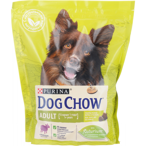 Сухой корм для собак Dog Chow Adult, ягненок, 0,8кг