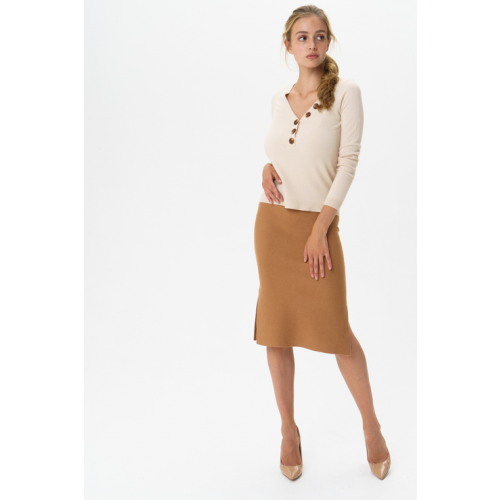 Юбка женская Vero Moda 10218464 коричневая XL