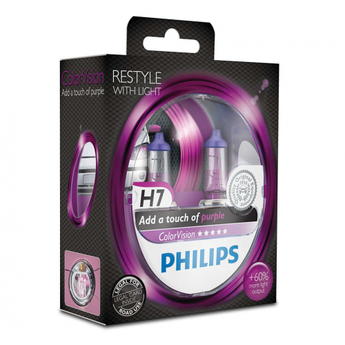 Лампа H7 12v- 55w (Px26d) Color Vision (2 Шт.) Philips арт. 12972CVPPS2