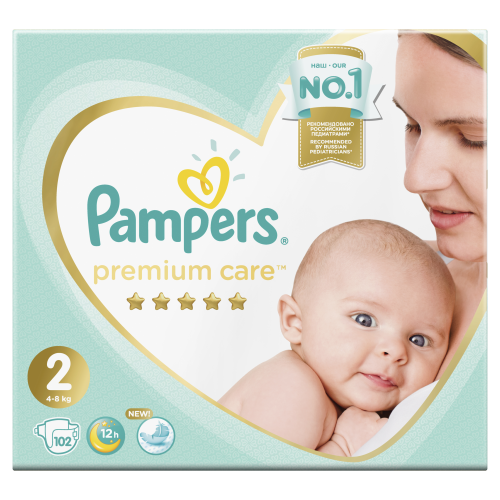 Подгузники Pampers Premium Care 2 (4-8 кг), 102 шт