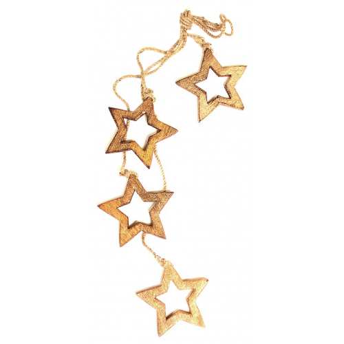 Гирлянда подвесная Wooden Stars, 4 шт