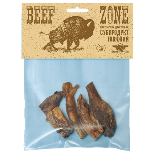 Лакомство для собак Green Qzin кусочки, сушеный бычий корень (малый), 100г