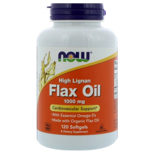 Льняное масло NOW Flax Oil 120 капс