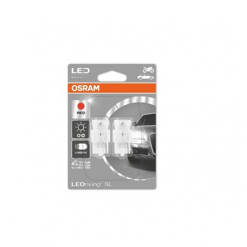 W21w 12v (1,4w) Лампа Ledriving Standard Красный, Двойной Блистер OSRAM арт. 7706R-02B