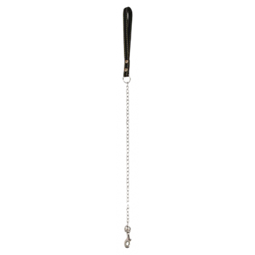 Поводок-цепь для собак Triol SHL3011, с кожаной ручкой, 3 мм х 110 см