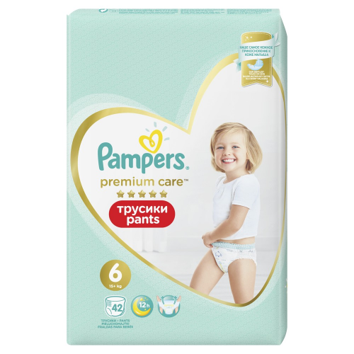 Трусики Pampers Premium Care 15+ кг, размер 6, 42 шт