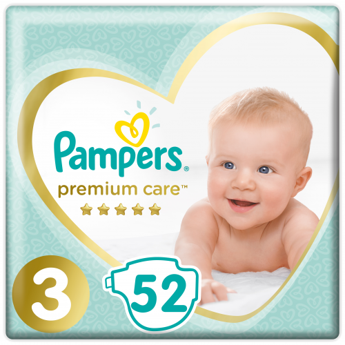 Подгузники Pampers Premium Care Midi (6-10 кг) Экономичная 52 шт