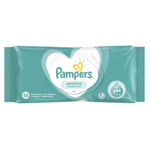 Детские влажные салфетки Pampers Sensitive 52 шт