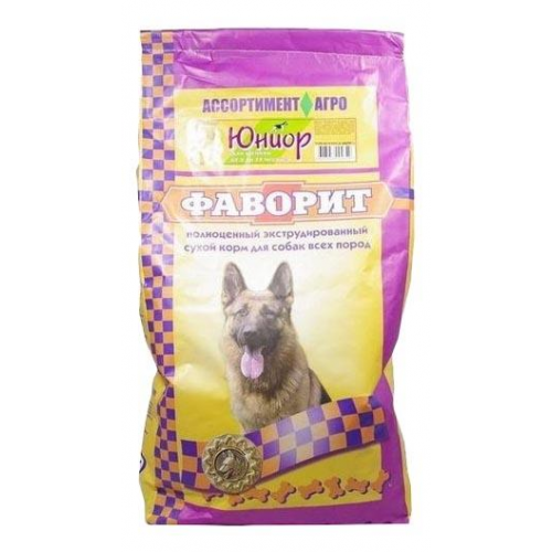 Сухой корм для щенков Фаворит Юниор, все породы, мясо, 13кг