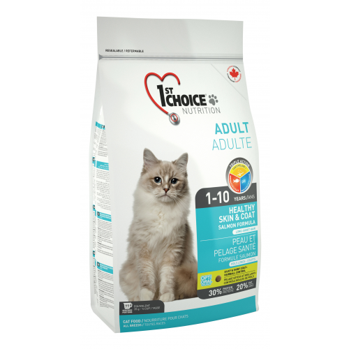 Сухой корм для кошек 1st choice Healthy Skin&Coat, здоровая шерсть и кожа, лосось, 2,72кг
