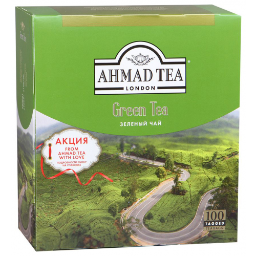 Чай зеленый Ahmad Tea 100 пакетиков