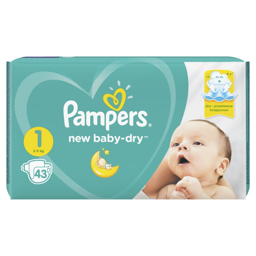 Подгузники для новорожденных Pampers New Baby-Dry 1 (2-5 кг), 27 шт