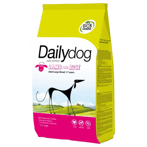 Сухой корм для собак Dailydog Adult Large Breed, для крупных пород, ягненок и рис, 3кг