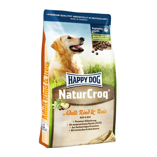 Сухой корм для собак Happy Dog NatureCroq Adult, говядина, рис, 15кг
