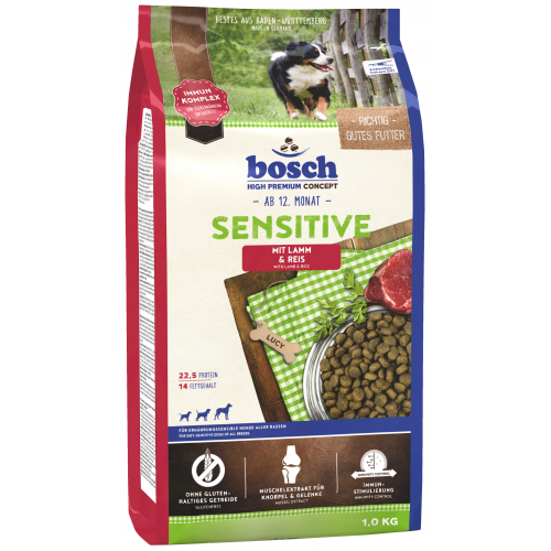 Сухой корм для собак Bosch Sensitive, для чувствительного пищеварения, ягненок, рис, 1кг