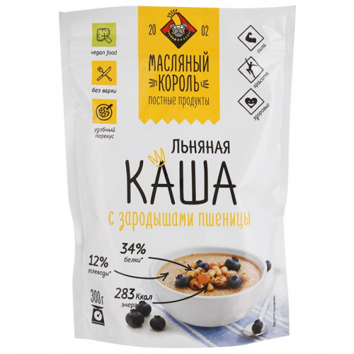 Льняная каша Масляный Король с зародышами пшеницы 300 г