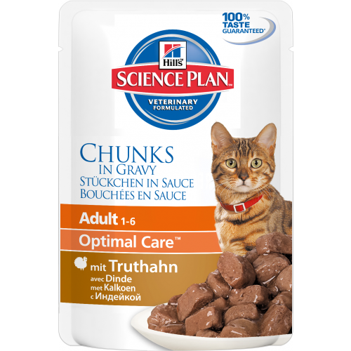 Влажный корм для кошек Hill's Science Plan Adult 1-6, индейка, 85г