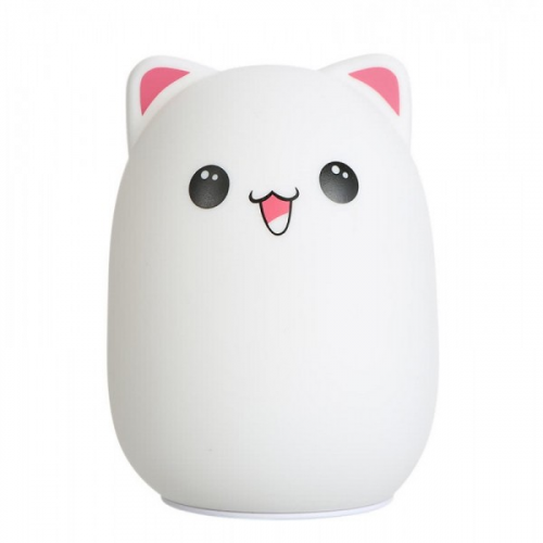 Мягкий силиконовый ночник Котик Cute Cat LED лампа