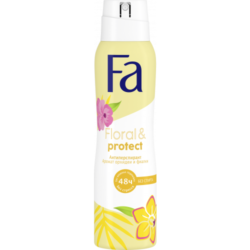 Аэрозоль дезодорант-антиперспирант Fa Floral Protect 48 ч, 150 мл