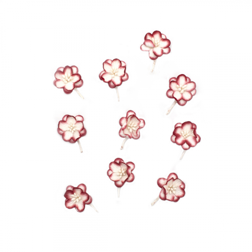 SCB3002 Набор цветки вишни из бумаги, упак./10 шт. (06 красный/белый)