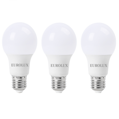 Лампа светодиодная LL-E-A60-9W-230-4K-E27 , Eurolux 3 шт