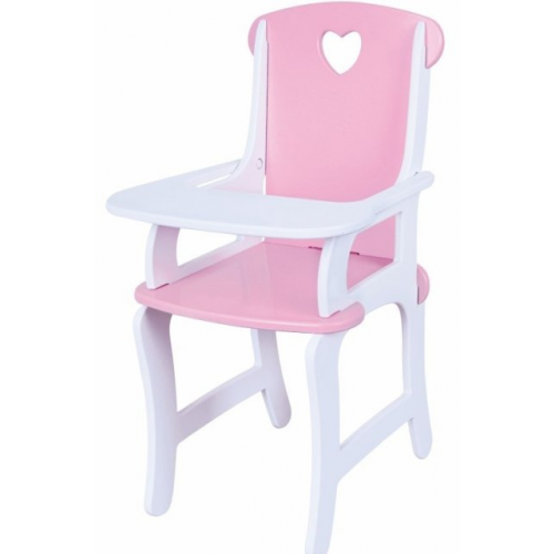 Мебель для кукол VIGA Стульчик для кормления бело-розовый